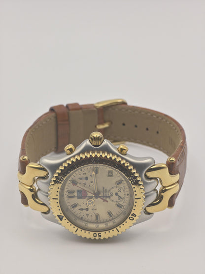 Vintage TAG Heuer Chronograph | Two-Tone Champagne Dial, Leather Strap