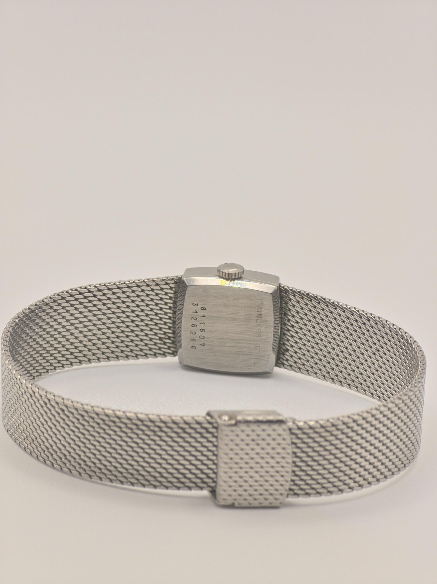 Vintage Universal Genève Ladies Watch, Square Milanese Bracelet, Swiss Made