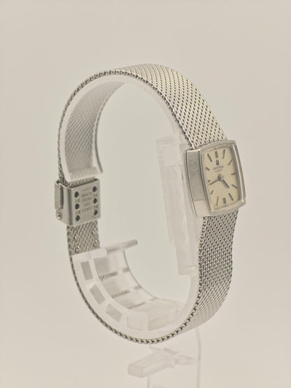 Vintage Universal Genève Ladies Watch, Square Milanese Bracelet, Swiss Made