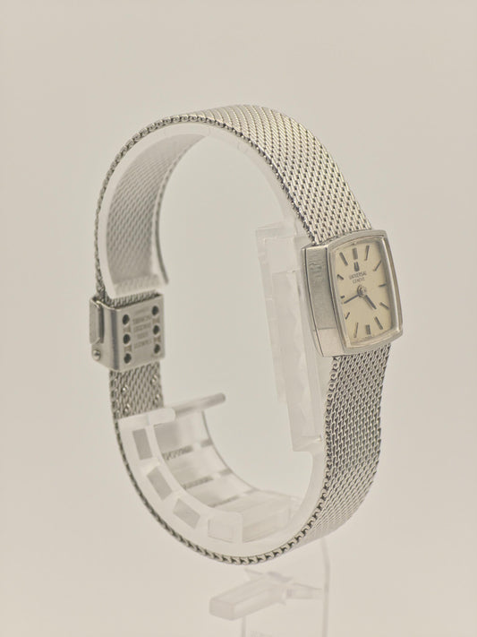 Vintage Universal Genève Ladies Watch, Square Milanese Bracelet, Swiss Made
