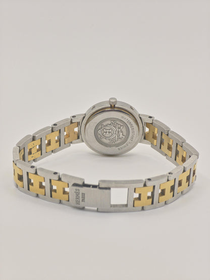Vintage HERMES PARIS Ladies Watch Two Tone H Link Bracelet Clipper Style Quartz Luxury Swiss Made Gift for Her Anniversary