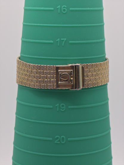 Vintage OMEGA De Ville Watch Gold Tone Quartz Thin Dress Watch Unisex Milanese Mesh Bracelet Minimalist Gift
