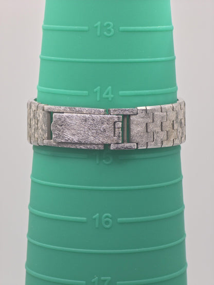 Vintage YEMA Watch Ladies Square Case Stone Accent Mesh Bracelet Silver Tone French Swiss Made Dress Watch
