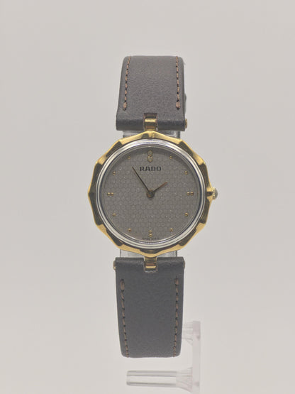 Vintage RADO Quartz Watch, Gold Plated Honeycomb Dial, Swiss Made