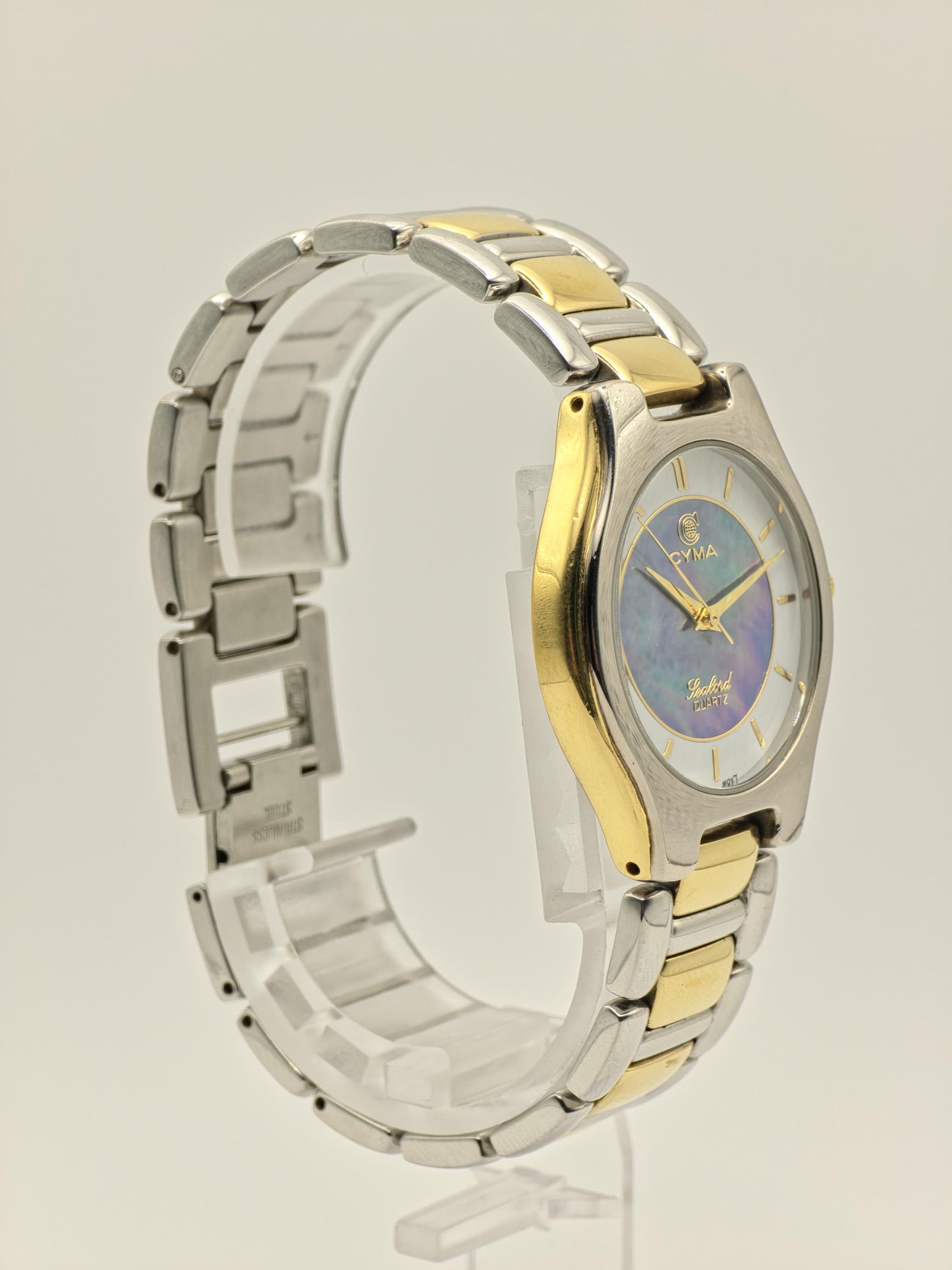 Vintage CYMA Quartz Watch | Blue Mother of Pearl Dial, Swiss Made