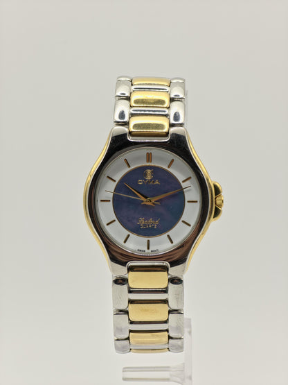 Vintage CYMA Quartz Watch | Blue Mother of Pearl Dial, Swiss Made