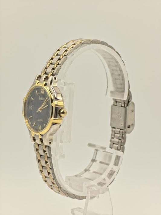 Kleause Women's Two-Tone Watch – Black Dial, Roman Numerals - 79