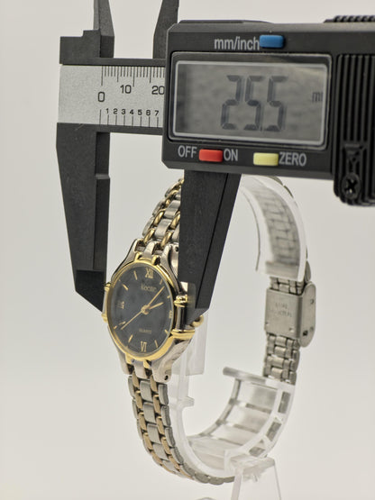 Kleause Women's Two-Tone Watch – Black Dial, Roman Numerals - 79