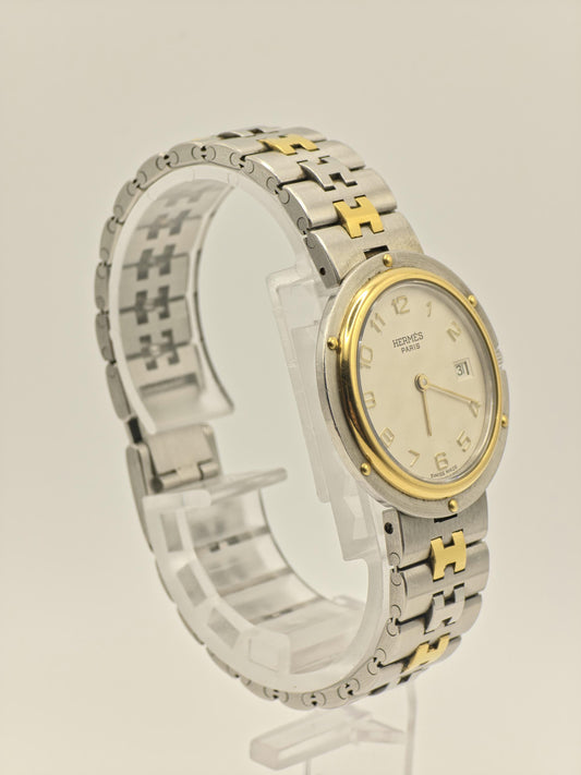 Hermes Paris 166381 Unisex Two-Tone Swiss Quartz Watch – Classic Luxury Design – Date Display
