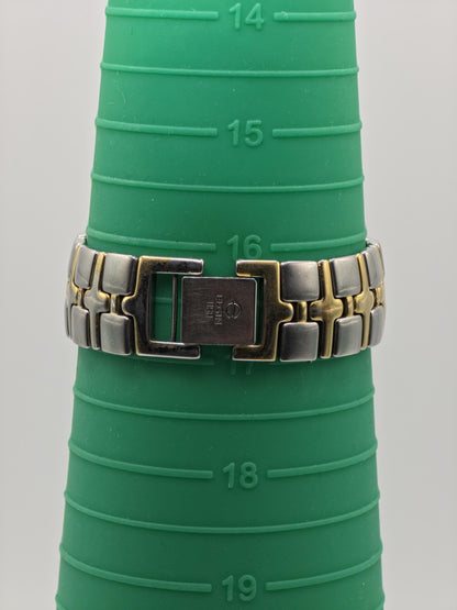 Elgin FK535-A Opal Dial Ladies Watch – Two-Tone Steel – Diamond Accent Bezel – Swiss Quartz Vintage
