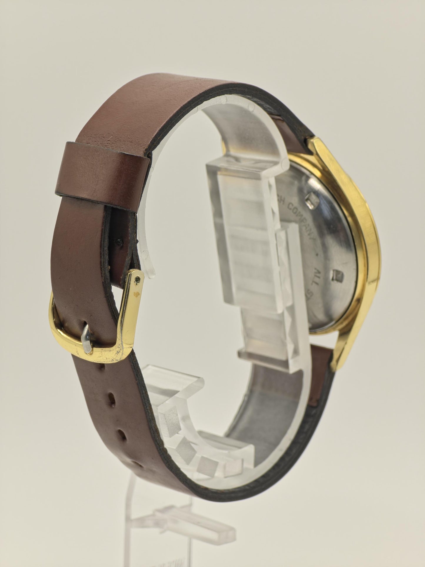 Hamilton-Ricoh Electric Vintage Watch – Gold-Tone, Silver Sunburst Dial