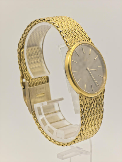 Omega De Ville 1365 Vintage Quartz – Gold-Tone Mesh Bracelet – Slim Minimalist Classic – Unisex Swiss Watch