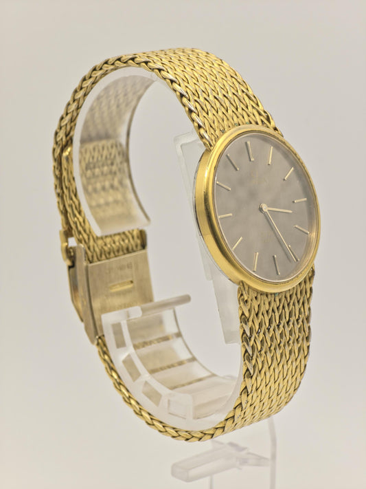 Omega De Ville 1365 Vintage Quartz – Gold-Tone Mesh Bracelet – Slim Minimalist Classic – Unisex Swiss Watch