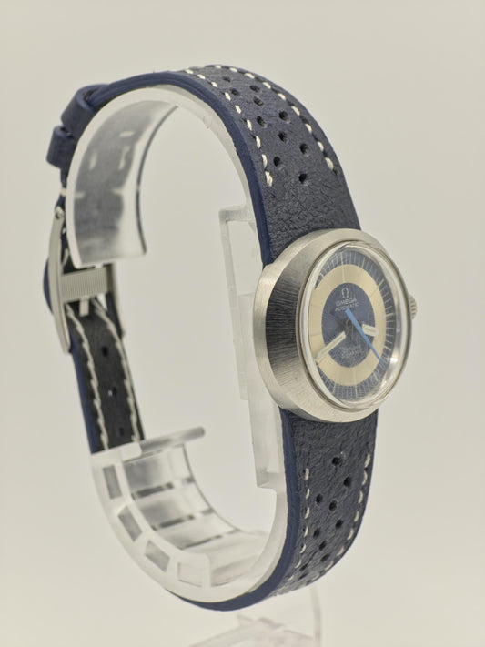 Omega Genève Dynamic Automatic Watch – 1970s Blue Bullseye Dial