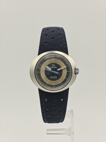 Vintage Omega Genève Dynamic Watch | 1970s Space-Age Blue Dial