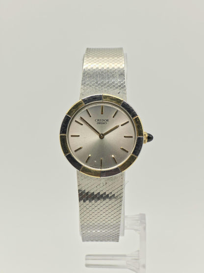 Vintage Seiko Credor Watch | Two-Tone Bezel, Silver Dial