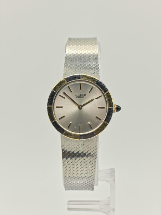 Vintage Seiko Credor Watch | Two-Tone Bezel, Silver Dial