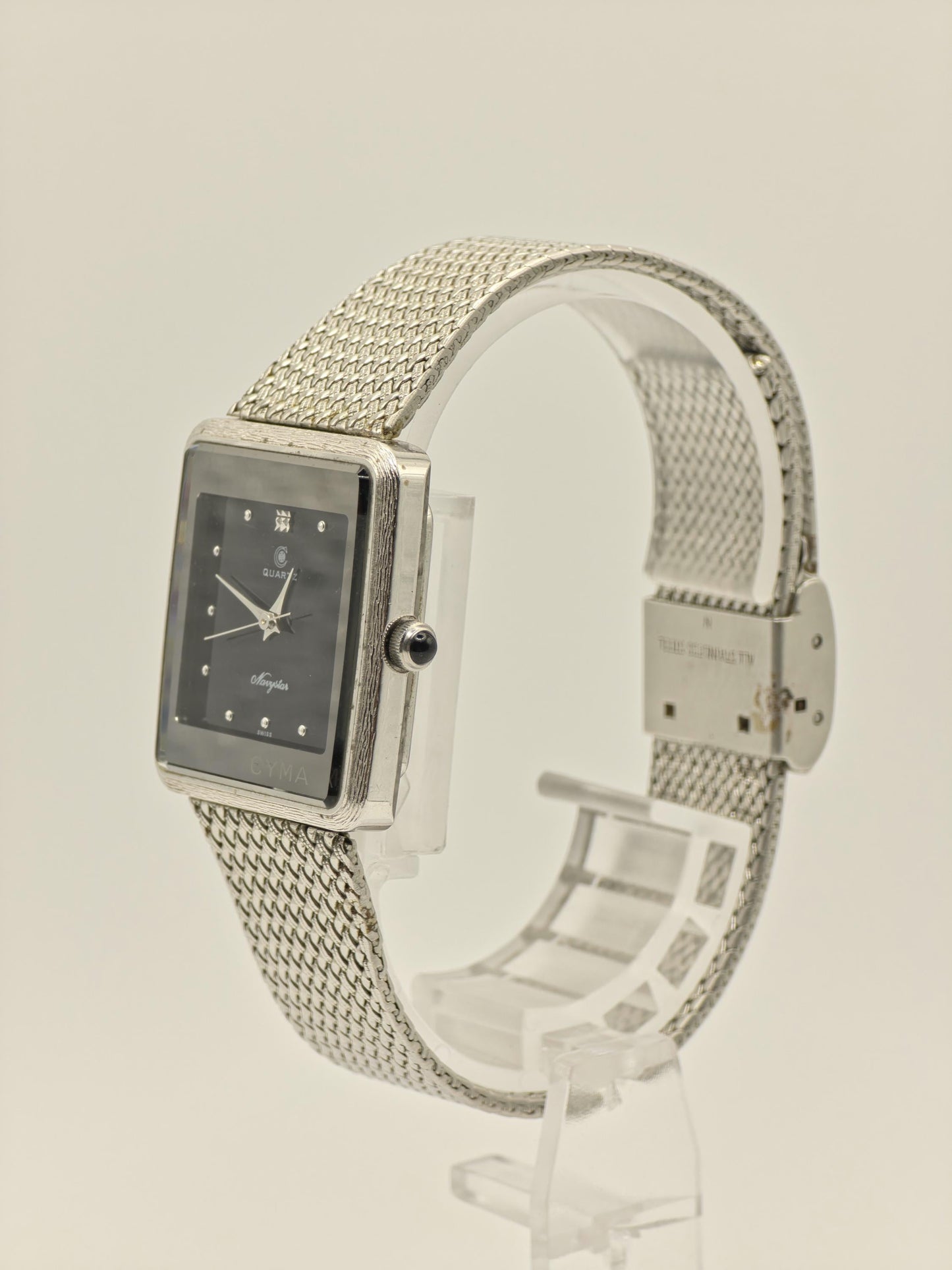 Vintage CYMA Navystar Watch | Swiss Made Rectangular Brown Dial