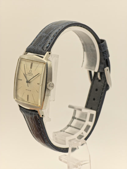 Vintage Omega De Ville Automatic Watch | 1960s Square Stainless Steel, Patina Dial