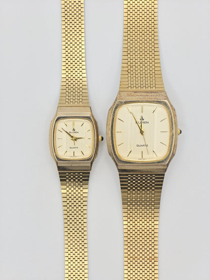 Vintage Buren Couple Watch Set | Gold-Tone Swiss Quartz Timepiece