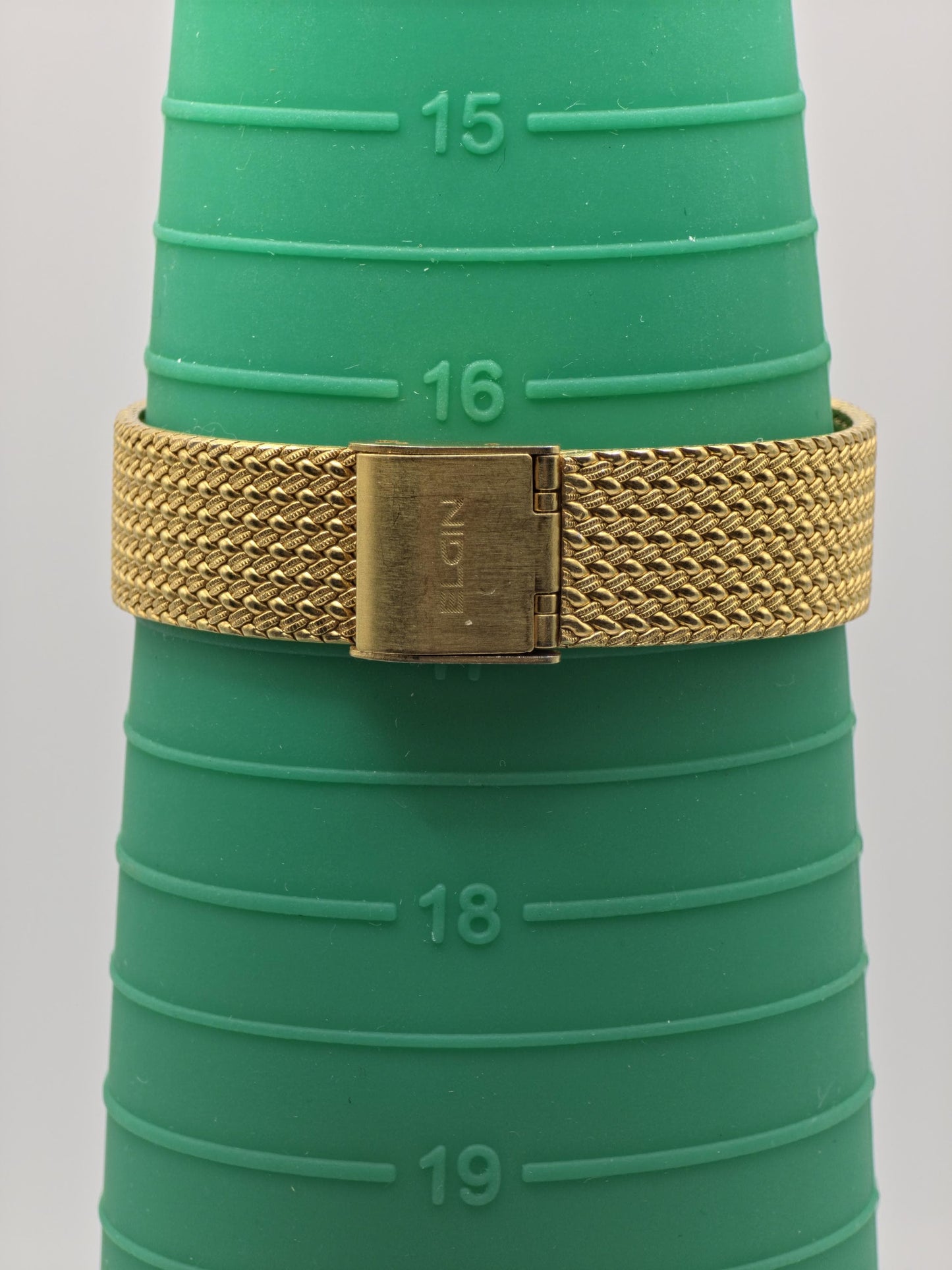 Vintage Elgin Gold-Tone Watch | Swiss Quartz | Textured Gold Dial & Diamond-Style Markers | Elegant Dress Timepiece
