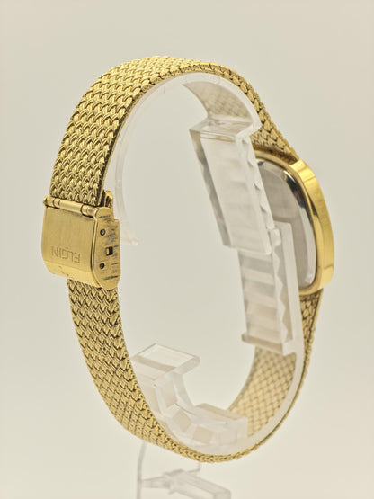 Vintage Elgin Gold-Tone Dress Watch | Swiss Quartz, Engraved Case