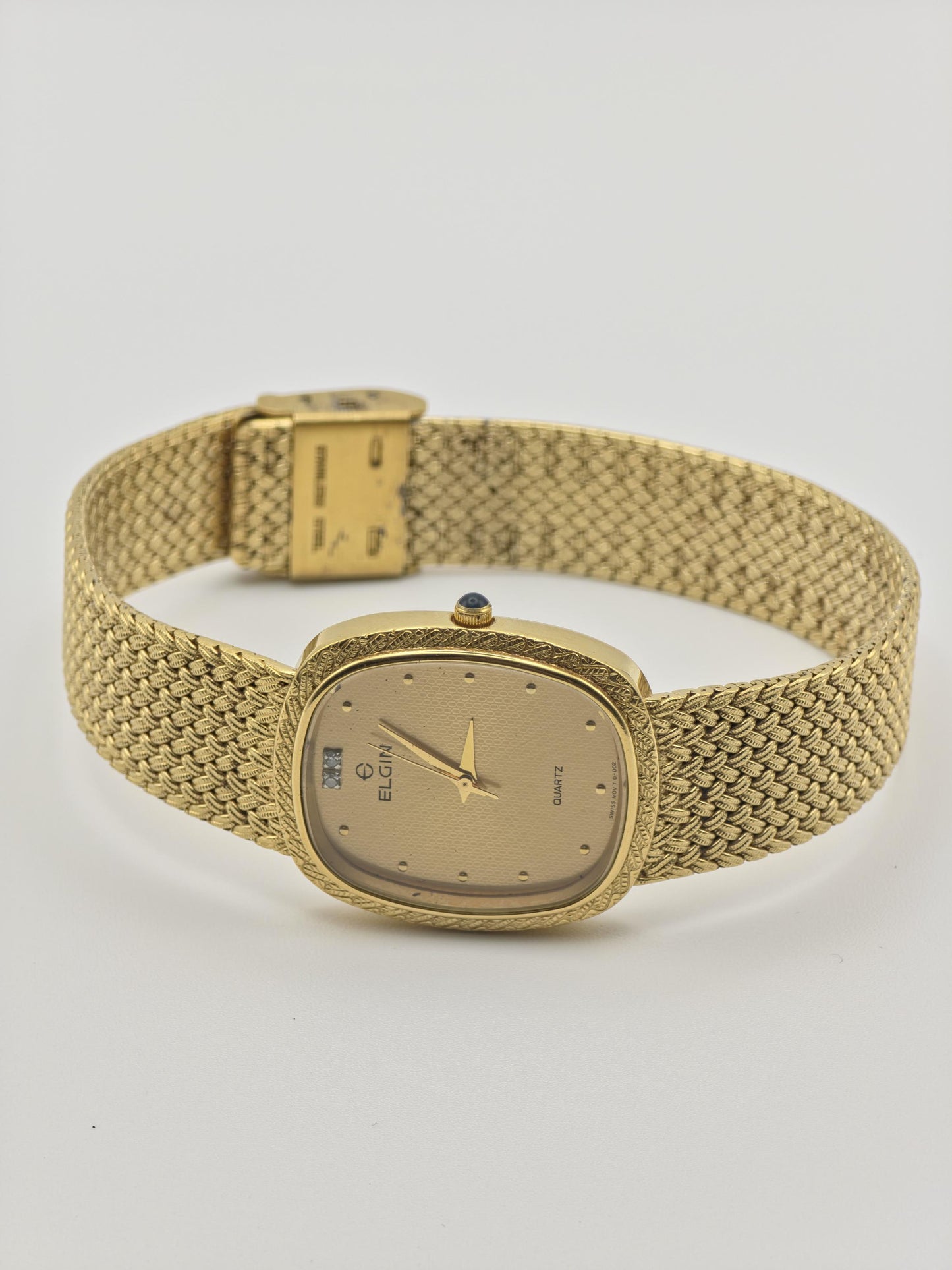 Vintage Elgin Gold-Tone Dress Watch | Swiss Quartz, Engraved Case