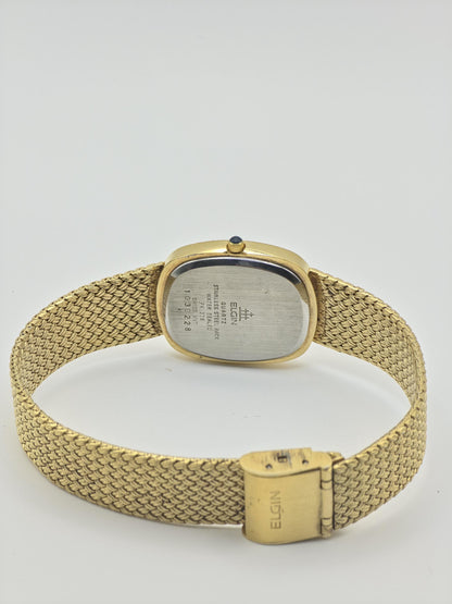 Vintage Elgin Gold-Tone Dress Watch | Swiss Quartz, Engraved Case