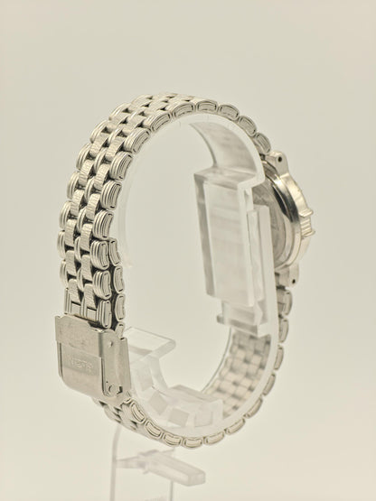Vintage Elgin Ladies Platinum-Tone Watch | Diamond-Style Bezel & Markers | Swiss Quartz | Elegant Dress Timepiece