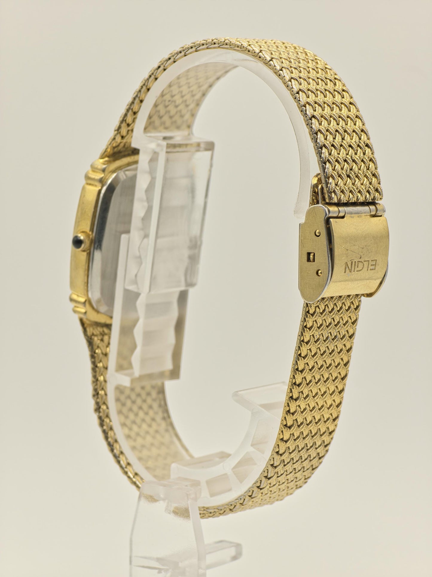 Vintage Elgin Gold-Tone Watch | Swiss Quartz, Hammered Dial
