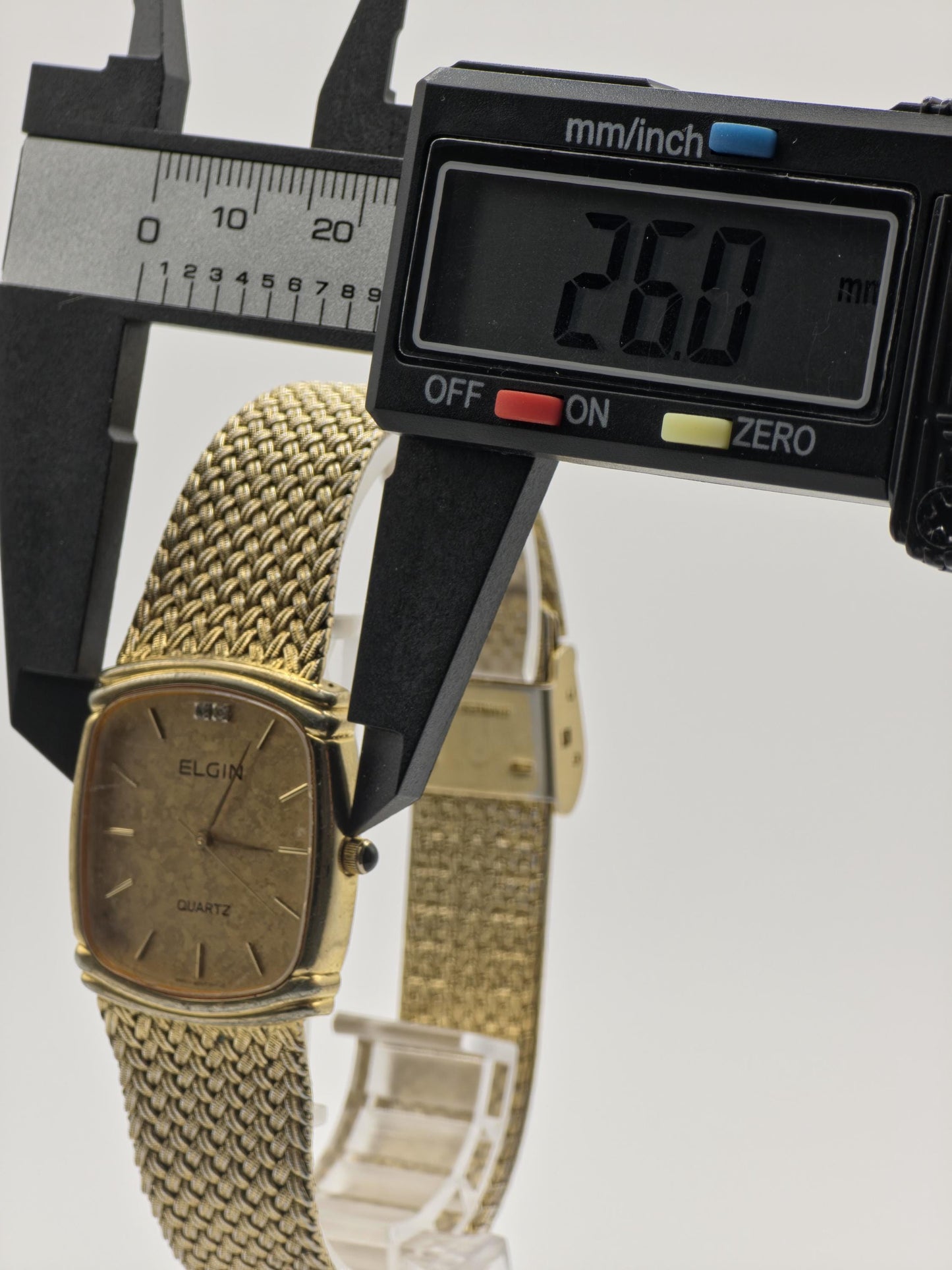 Vintage Elgin Gold-Tone Watch | Swiss Quartz, Hammered Dial