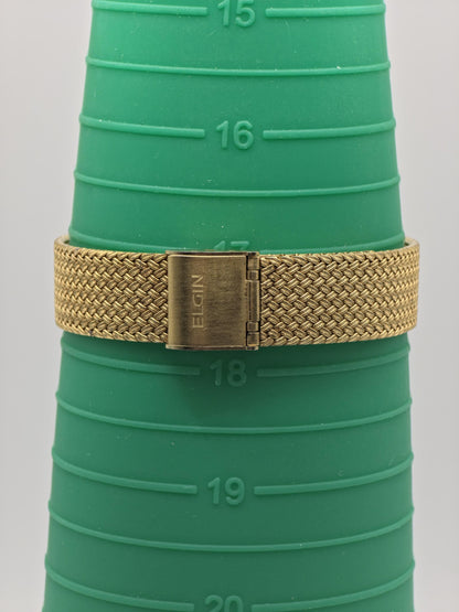 Vintage Elgin Gold-Tone Watch | Swiss Quartz, Engraved Bezel