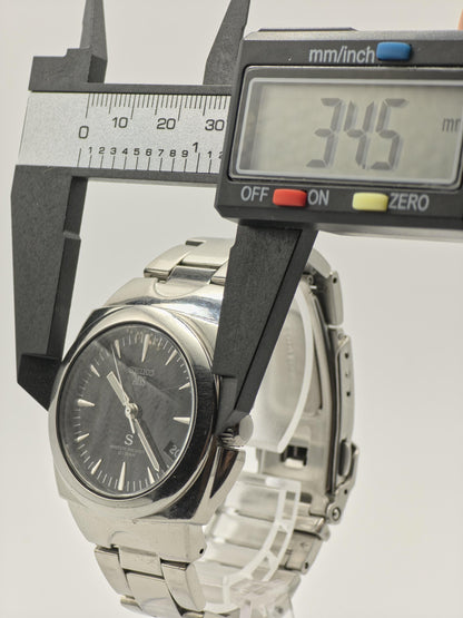Vintage Seiko AGS Kinetic Watch | Stainless Steel, Black Dial Men's Timepiece
