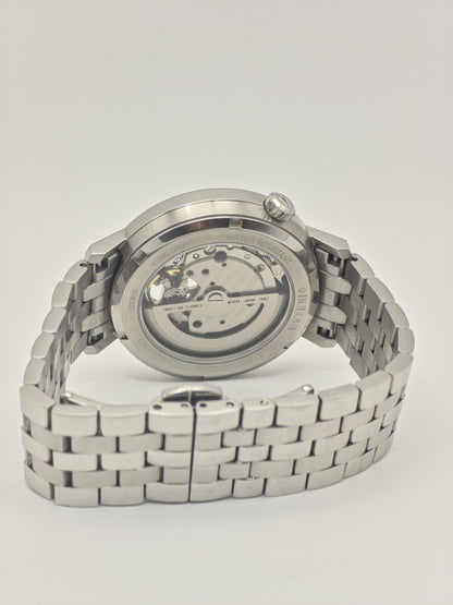 Bulova Automatic Watch, Stainless Steel, Blue Open Heart - Model 96A320 (Box & Papers)