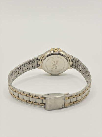 Kleause Women's Two-Tone Watch – Black Dial, Roman Numerals - 79