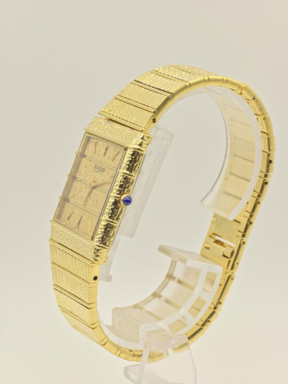 Vintage Rado Gold-Tone Quartz Watch – Textured Bracelet, Swiss Made