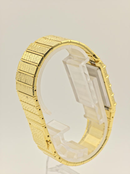 Vintage Rado Gold-Tone Quartz Watch – Textured Bracelet, Swiss Made