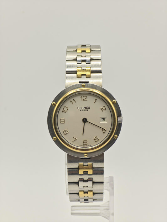 Hermes Paris 166381 Unisex Two-Tone Swiss Quartz Watch – Classic Luxury Design – Date Display