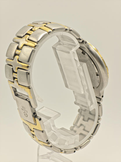 Elgin FK535-A Opal Dial Ladies Watch – Two-Tone Steel – Diamond Accent Bezel – Swiss Quartz Vintage