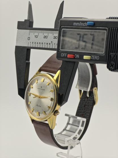 Hamilton-Ricoh Electric Vintage Watch – Gold-Tone, Silver Sunburst Dial