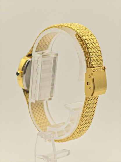 Elgin FK267 – Vintage Swiss Ladies’ Watch – Gold-Tone Weave Bracelet – Diamond-Style Indices – Quartz