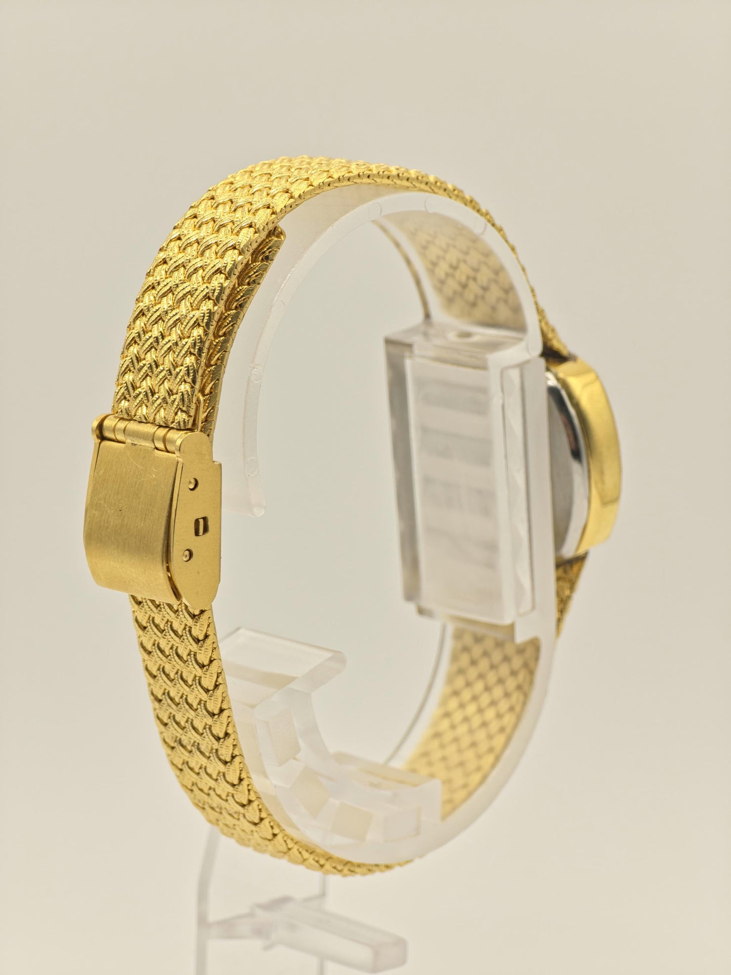 Elgin FK267 – Vintage Swiss Ladies’ Watch – Gold-Tone Weave Bracelet – Diamond-Style Indices – Quartz