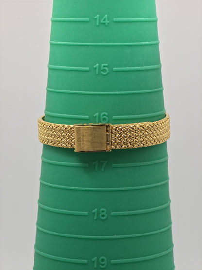 Elgin FK267 – Vintage Swiss Ladies’ Watch – Gold-Tone Weave Bracelet – Diamond-Style Indices – Quartz
