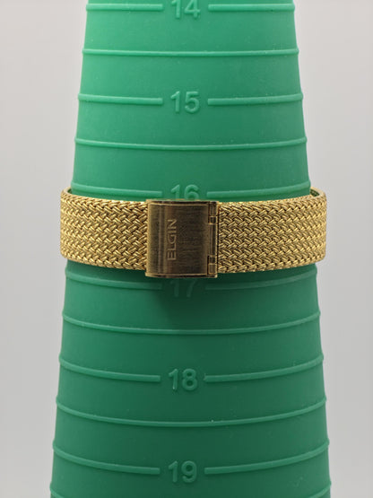 Vintage Elgin Swiss Men’s Watch – Gold-Tone Weave Bracelet