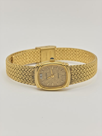 Vintage Elgin FK283 Quartz Gold Tone Unisex Watch Swiss Movement Classic Dial Japan - 1