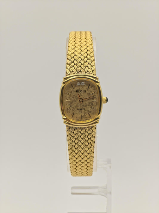 Vintage Elgin FK283 Quartz Gold Tone Unisex Watch Swiss Movement Classic Dial Japan - 1