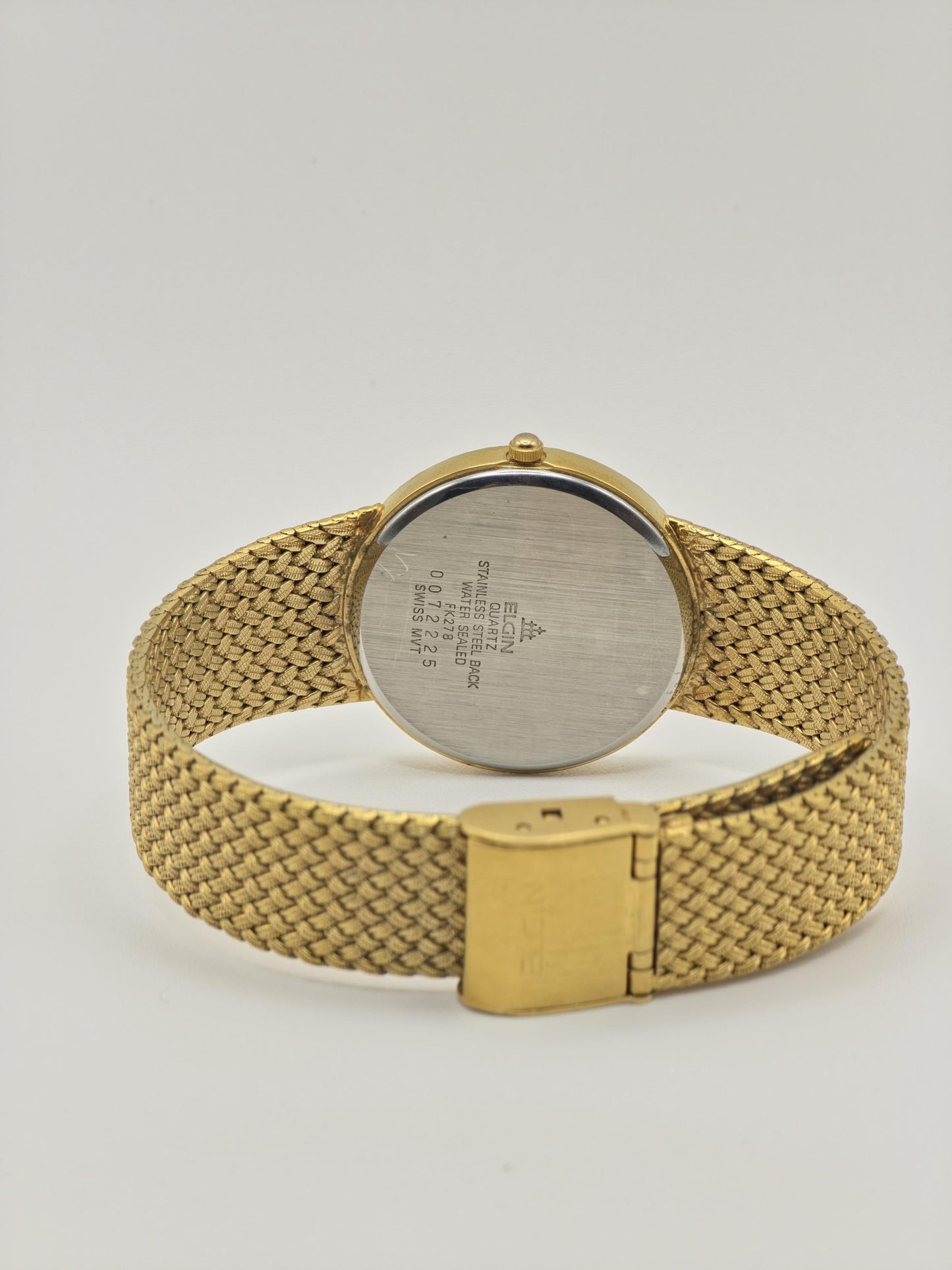 Vintage Elgin FK278 Quartz Gold Tone Unisex Watch Swiss Movement Textured Dial Japan - 2