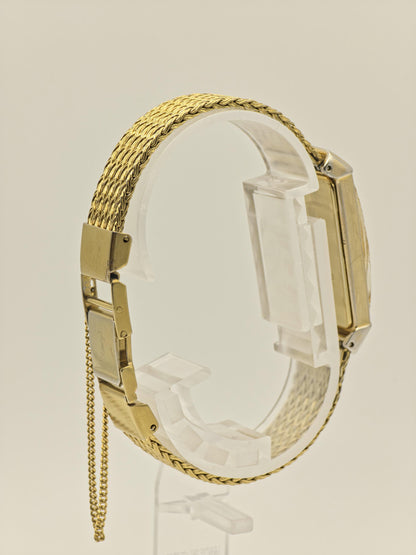 Vintage Yves Saint Laurent YSL Ladies Quartz Watch Gold Tone Rectangular Bracelet - 7