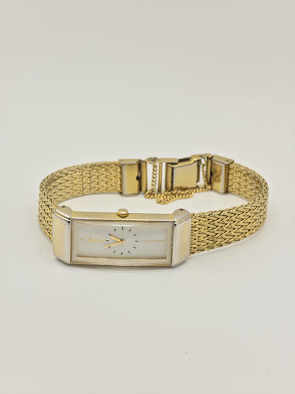 Vintage Yves Saint Laurent YSL Ladies Quartz Watch Gold Tone Rectangular Bracelet - 7