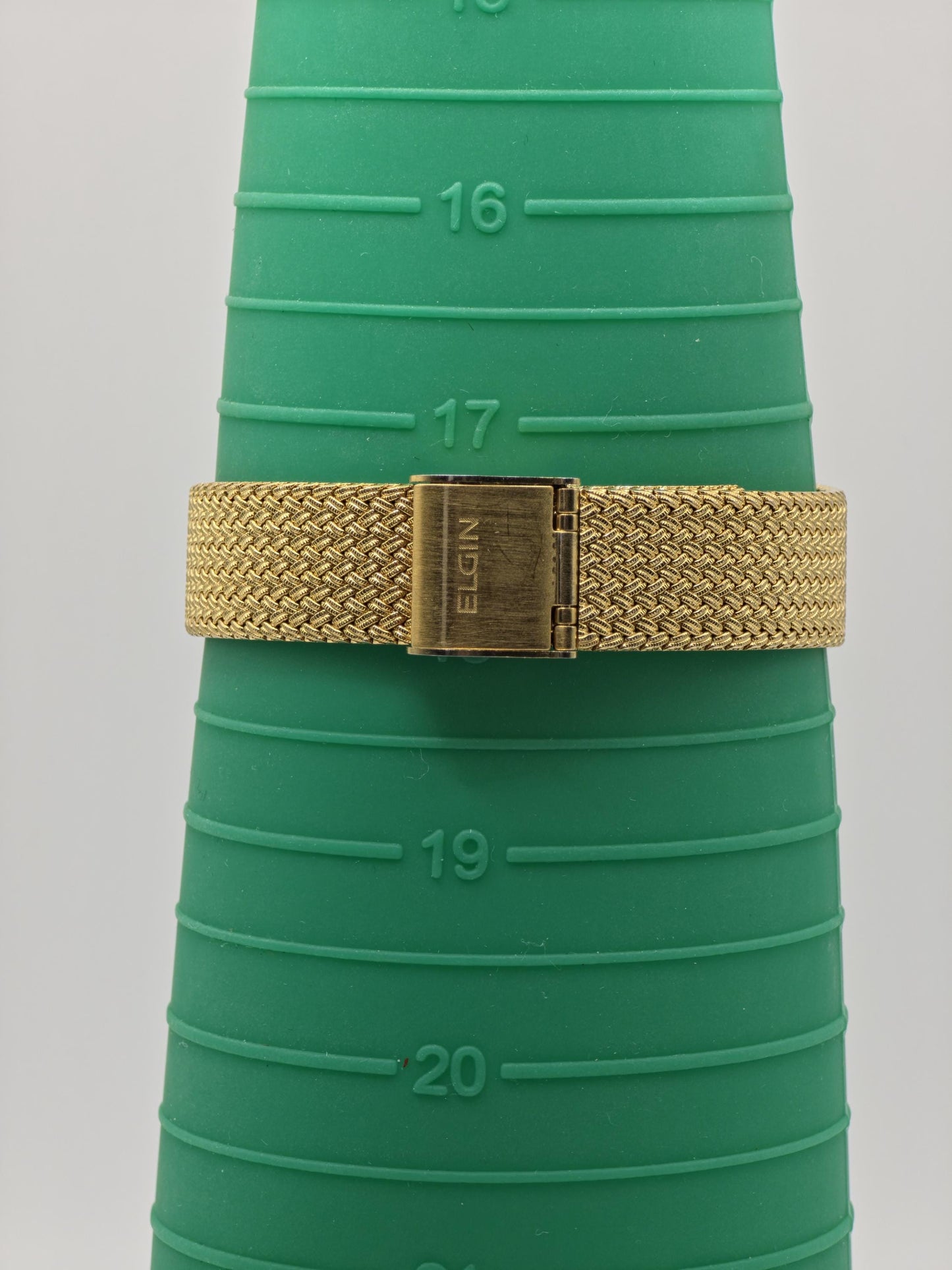 Vintage Elgin Unisex Quartz Watch Gold Tone Mesh Bracelet Swiss Movement Crystal Dial - 11